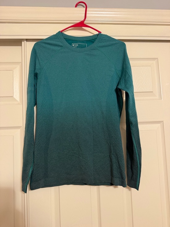 Figs Tops - Figs Salta Seamless Long sleeve Underscrub in Deep Teal Tee Size L